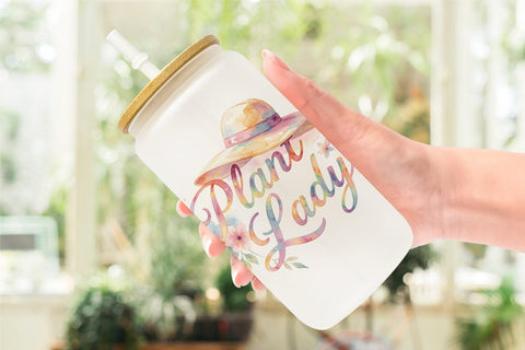 Glass Can Watercolor Funny Punny Garden Quotes Sublimation artnoy 