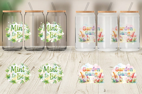 Glass Can Watercolor Funny Punny Garden Quotes Sublimation artnoy 