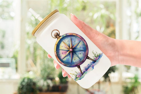 Glass Can Watercolor Funny Sarcastic Camping Gear Sublimation artnoy 