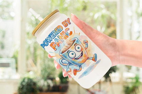 Glass Can Watercolor Funny Sarcastic Coffee Art Sublimation artnoy 