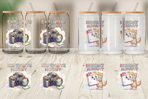 Glass Can Watercolor Funny Sarcastic Gear Quotes Sublimation artnoy 