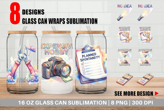 Glass Can Watercolor Funny Sarcastic Gear Quotes Sublimation artnoy 
