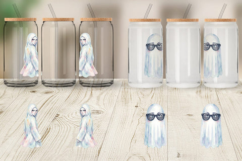 Glass Can Watercolor Funny Sarcastic Mood Ghost Sublimation artnoy 