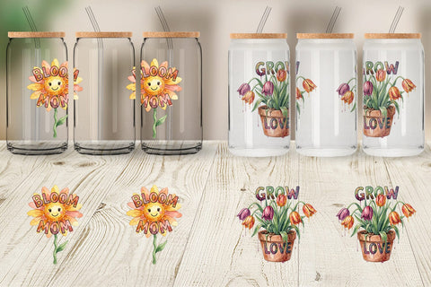 Glass Can Watercolor Funny Wonky Floral Mom Art Quotes Sublimation artnoy 