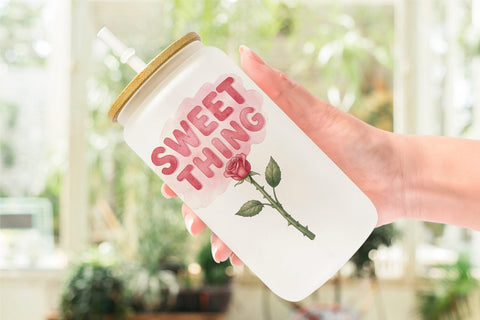 Glass Can Watercolor Funny Wonky Floral Mom Art Quotes Sublimation artnoy 