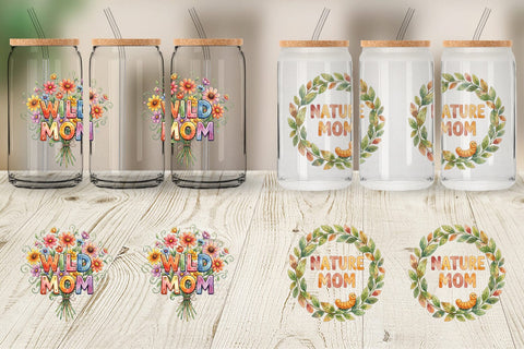 Glass Can Watercolor Funny Wonky Floral Mom Art Quotes Sublimation artnoy 