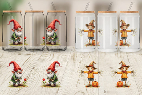 Glass Can Watercolor Garden Ghouls Sublimation artnoy 