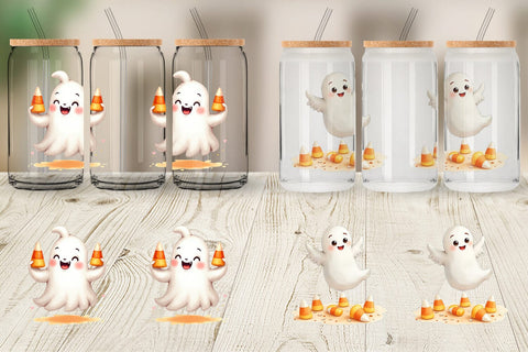 Glass Can Watercolor Ghost Candy Parade Sublimation artnoy 