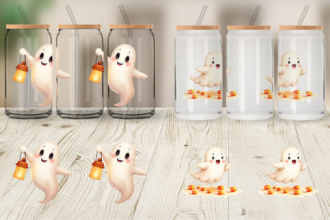 Glass Can Watercolor Ghost Candy Parade Sublimation artnoy 