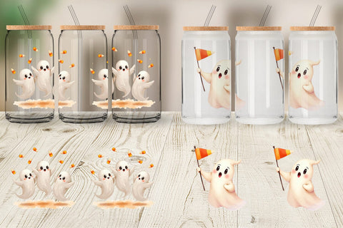 Glass Can Watercolor Ghost Candy Parade Sublimation artnoy 