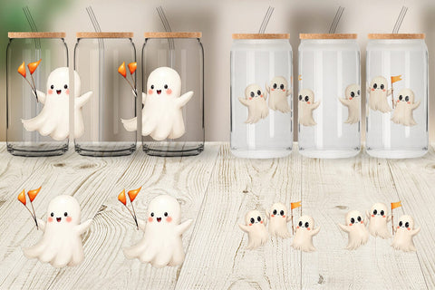 Glass Can Watercolor Ghost Candy Parade Sublimation artnoy 