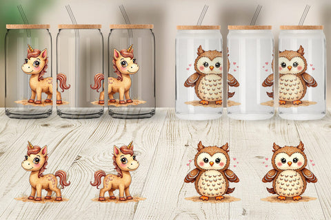 Glass Can Watercolor Gingerbread Friends Sublimation artnoy 