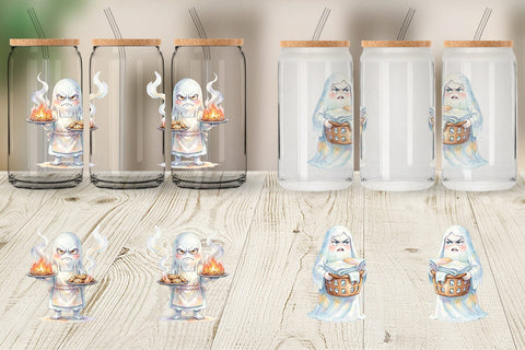 Glass Can Watercolor Grumpy Ghost Home Disasters Sublimation artnoy 