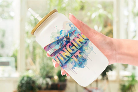 Glass Can Watercolor Grumpy Sky Travel Quotes Sublimation artnoy 