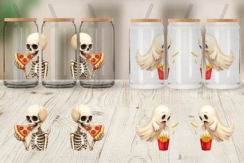 Glass Can Watercolor Haunted Junk Food Sublimation artnoy 