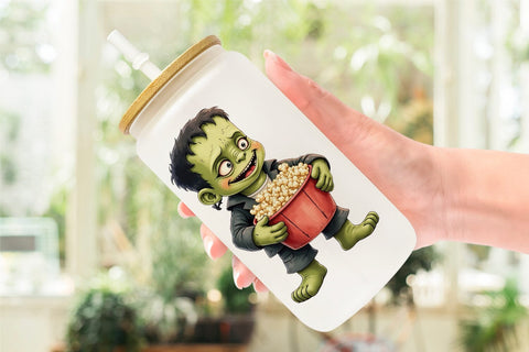 Glass Can Watercolor Haunted Junk Food Sublimation artnoy 