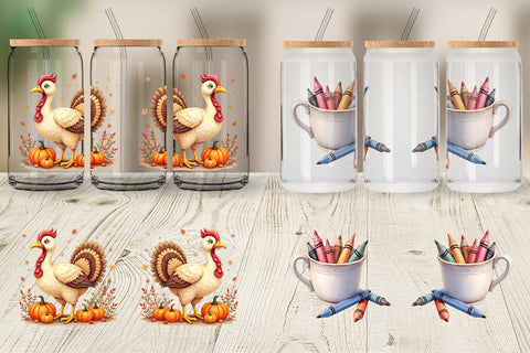 Glass Can Watercolor Kids Table Crafts Sublimation artnoy 