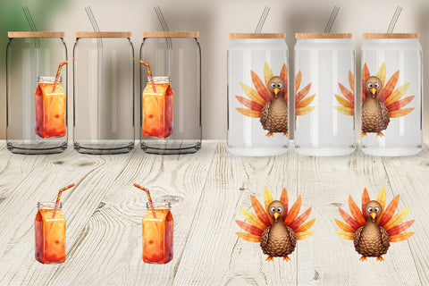 Glass Can Watercolor Kids Table Crafts Sublimation artnoy 