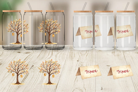 Glass Can Watercolor Kids Table Crafts Sublimation artnoy 