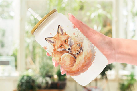 Glass Can Watercolor Magical Forest Motherhood Sublimation artnoy 