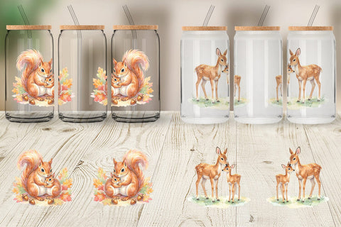 Glass Can Watercolor Magical Forest Motherhood Sublimation artnoy 