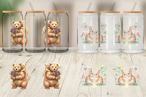 Glass Can Watercolor Magical Forest Motherhood Sublimation artnoy 