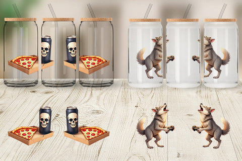 Glass Can Watercolor Monster Gaming Night Sublimation artnoy 