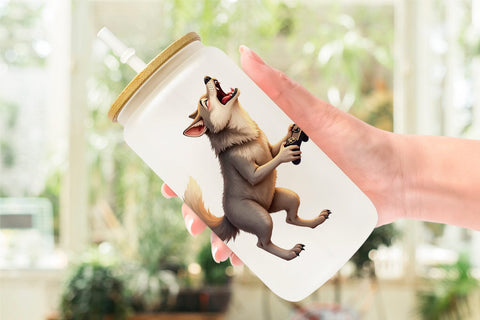 Glass Can Watercolor Monster Gaming Night Sublimation artnoy 