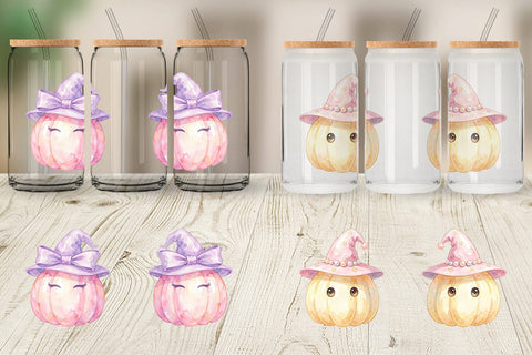 Glass Can Watercolor Pastel Fairytale Witch Hat Sublimation artnoy 