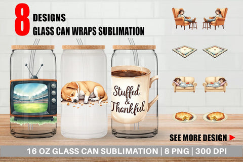 Glass Can Watercolor Post Feast Coma Sublimation artnoy 