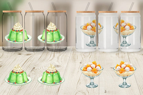 Glass Can Watercolor Quirky Thanksgiving Dishes Sublimation artnoy 