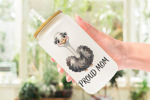 Glass Can Watercolor Quirky Ugly Cute Animal Mom Sublimation artnoy 