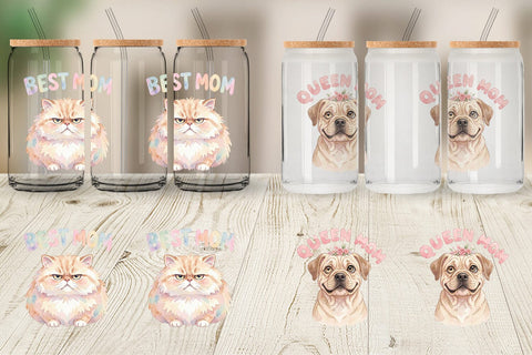 Glass Can Watercolor Quirky Ugly Cute Animal Mom Sublimation artnoy 