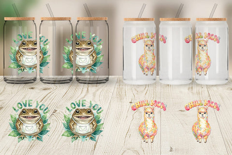 Glass Can Watercolor Quirky Ugly Cute Animal Mom Sublimation artnoy 