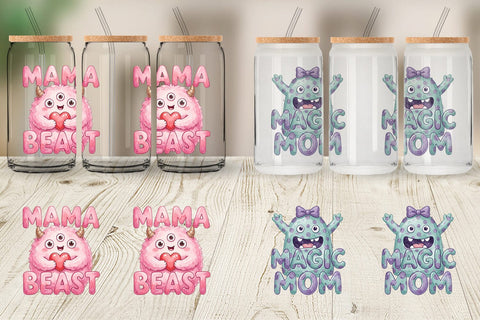 Glass Can Watercolor Quirky Ugly Cute Momster Art Quotes Sublimation artnoy 