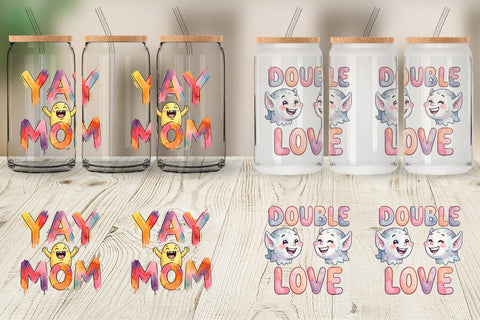 Glass Can Watercolor Quirky Ugly Cute Momster Art Quotes Sublimation artnoy 