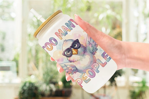 Glass Can Watercolor Reluctant Explorer Quotes Sublimation artnoy 