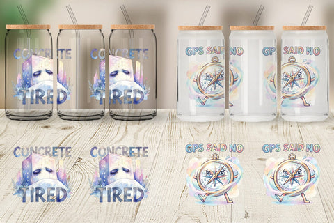 Glass Can Watercolor Reluctant Explorer Quotes Sublimation artnoy 
