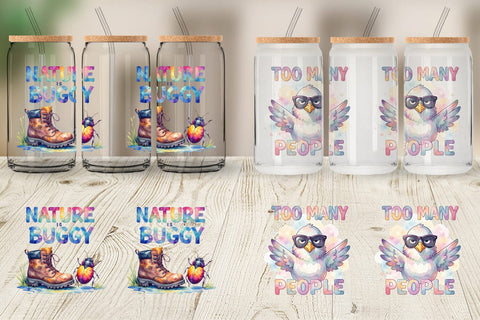 Glass Can Watercolor Reluctant Explorer Quotes Sublimation artnoy 