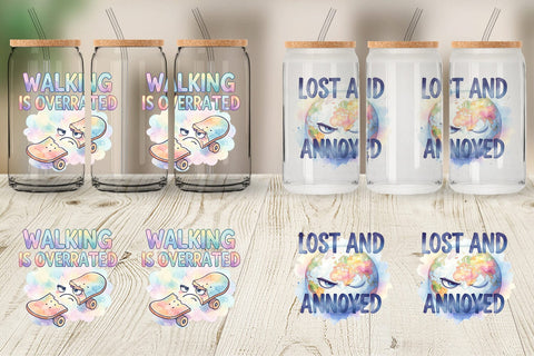 Glass Can Watercolor Reluctant Explorer Quotes Sublimation artnoy 