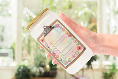 Glass Can Watercolor Retro Groovy Nurse Tools Sublimation artnoy 
