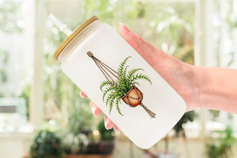 Glass Can Watercolor Retro Picnic & Pastimes 70s Lifestyle Sublimation artnoy 