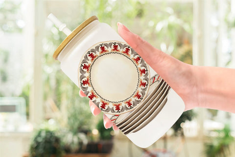 Glass Can Watercolor Retro Thanksgiving Prep Sublimation artnoy 