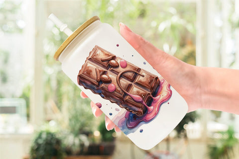 Glass Can Watercolor Sarcastic Camp Food Snacks Sublimation artnoy 
