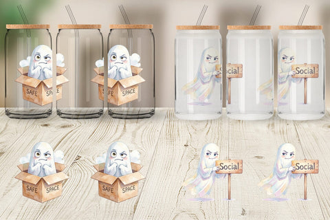 Glass Can Watercolor Sarcastic Introvert Ghost Sublimation artnoy 