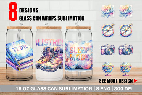 Glass Can Watercolor Sarcastic Wanderlust Quotes Sublimation artnoy 