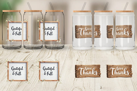 Glass Can Watercolor Signs of Thanks Sublimation artnoy 