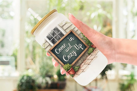 Glass Can Watercolor Signs of Thanks Sublimation artnoy 