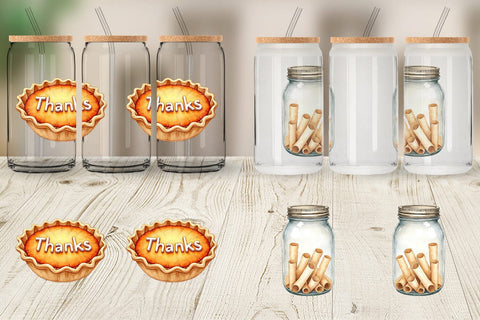 Glass Can Watercolor Signs of Thanks Sublimation artnoy 