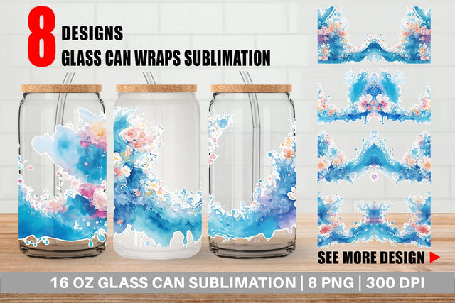 Glass Can Watercolor Splash Wave SVG artnoy 